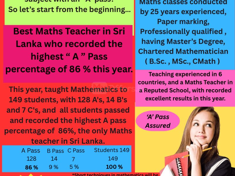 EDEXCEL / CAMBRIDGE  MATHS  CLASSES  
FOR GRADE 6 – O/L  
HOME VISIT CLASSES
Do you need to pass t