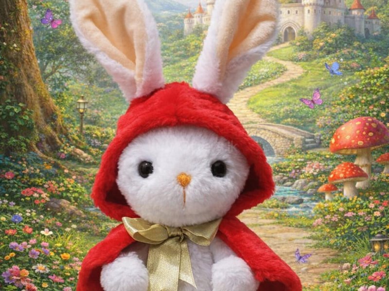 Soft Toy Red Riding Bunny – a super‑soft, high‑quality plush bunny dressed in a red riding hoo