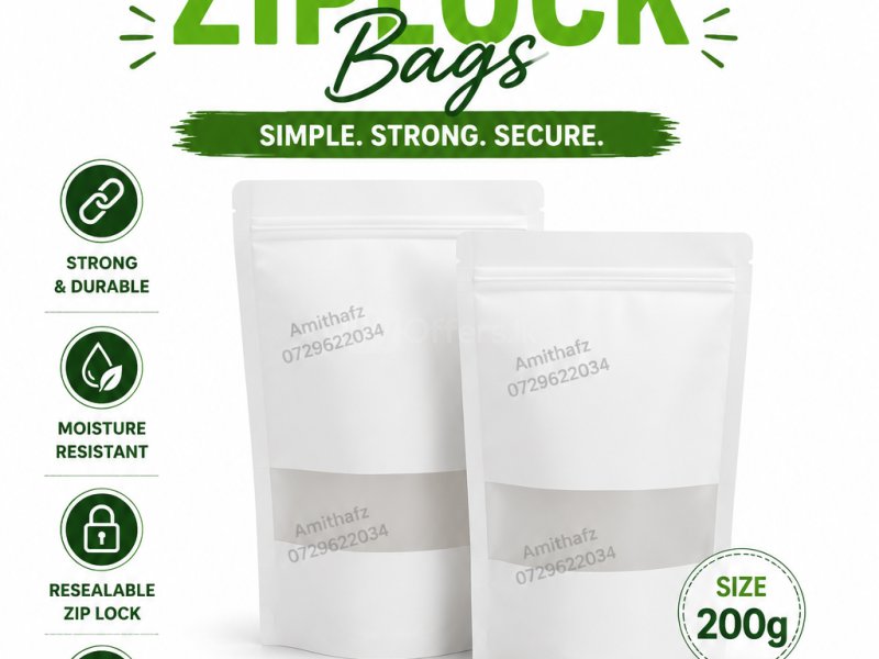 🤍 **White Ziplock Bags | සුදු සිප්ලොක් බෑග් | வெள்ளை 