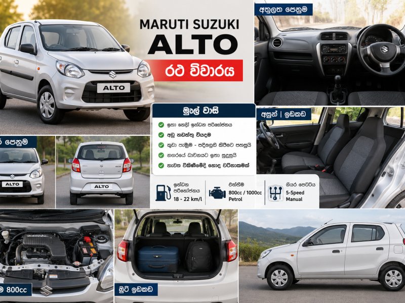 # 🚗 Maruti Suzuki Alto රථ විචාරය (Sinhala Vehicle Review Script)

**ආයුබ�