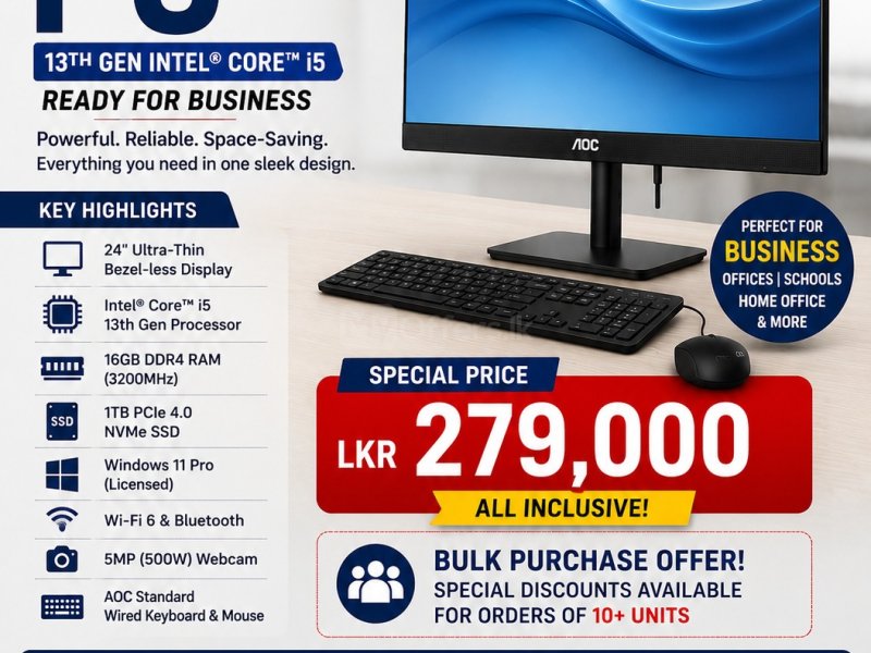 Upgrade your workspace with the sleek, powerful, and space-saving AOC All-in-One PC. Perfectly tailo - Image 2
